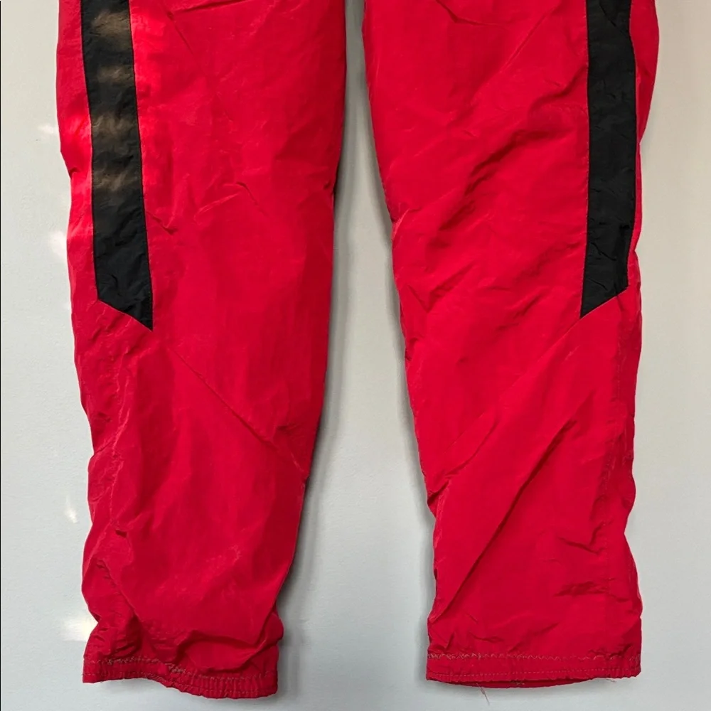 Jordan Red Nylon Track Pants Jumpman Logo Athletic Windbreaker Joggers Size M